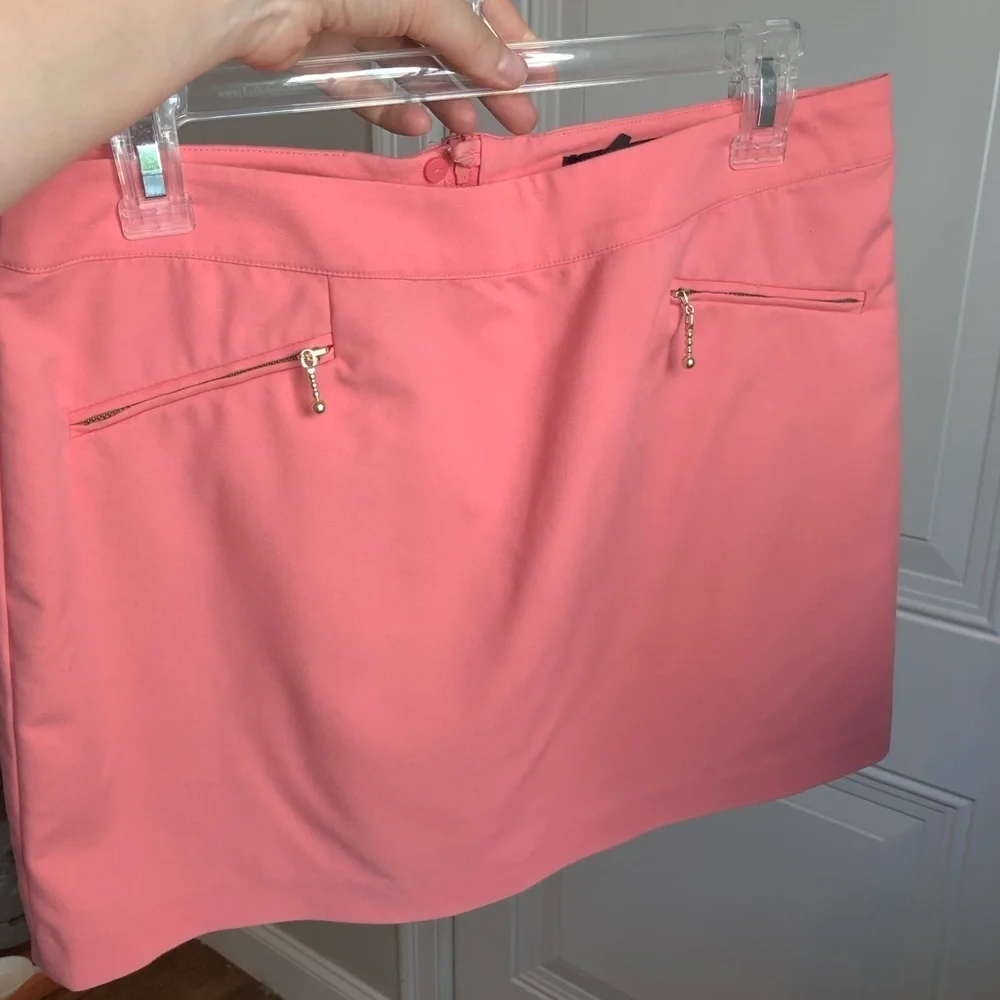 H&M coral mini skirt with front pockets